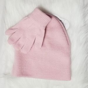 Knit beanie and glove set